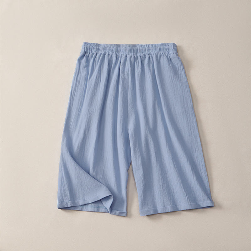 Pantaloncini Bermuda da donna a gamba dritta con coulisse, modello estivo casual con stampe Buddha Stones, con tasche. - image 16