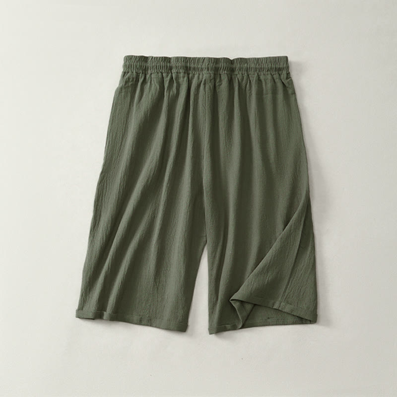 Pantaloncini Bermuda da donna a gamba dritta con coulisse, modello estivo casual con stampe Buddha Stones, con tasche. - image 8