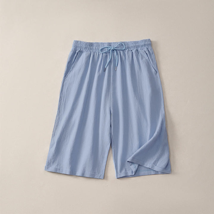 Pantaloncini Bermuda da donna a gamba dritta con coulisse, modello estivo casual con stampe Buddha Stones, con tasche. - Azzurro cielo chiaro - US14, UK/AU18, EU46 (3XL) - image 15