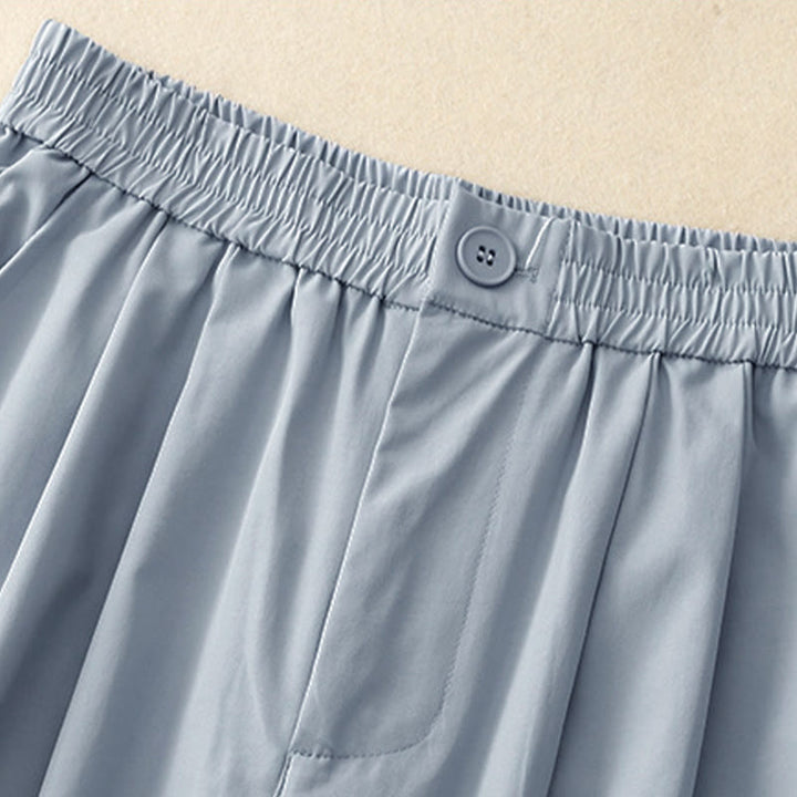 Buddha Stones Pantaloni harem da donna estivi casual ed eleganti con bottoni, cerniera, orlo a balze e tasca. - image 10
