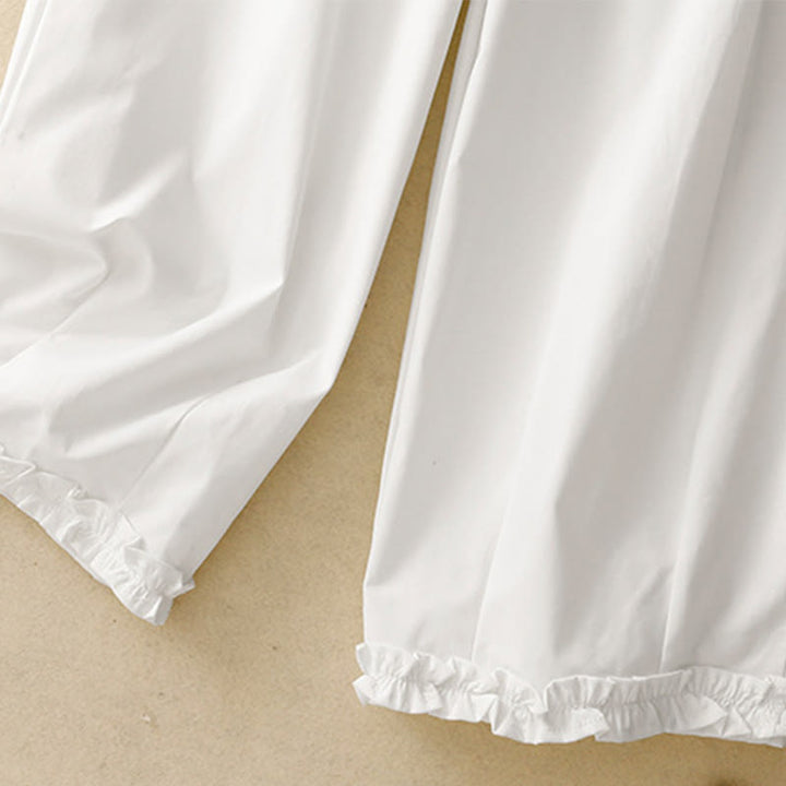 Buddha Stones Pantaloni harem da donna estivi casual ed eleganti con bottoni, cerniera, orlo a balze e tasca. - image 23
