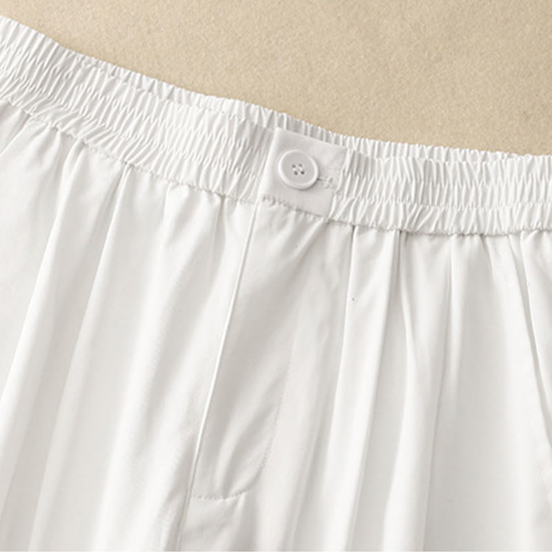 Buddha Stones Pantaloni harem da donna estivi casual ed eleganti con bottoni, cerniera, orlo a balze e tasca. - image 20