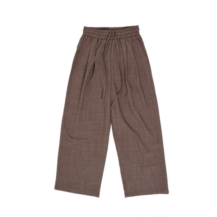 Buddha Stones Pantaloni estivi casual minimalisti con coulisse in vita elasticizzata, tinta unita, alla caviglia, da uomo, a gamba dritta con tasca - image 20