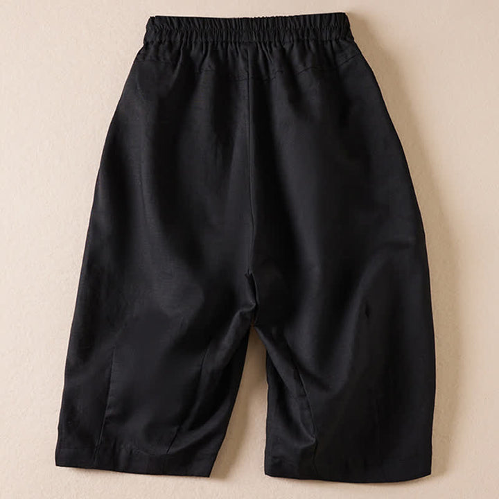 Buddha Stones Pantaloncini Bermuda estivi casual e minimalisti da donna, tinta unita, con tasche. - image 7
