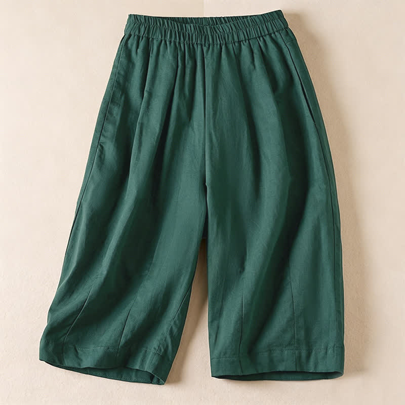 Buddha Stones Pantaloncini Bermuda estivi casual e minimalisti da donna, tinta unita, con tasche. - Ciano scuro - US12, UK/AU16, EU44 (3XL) - image 17