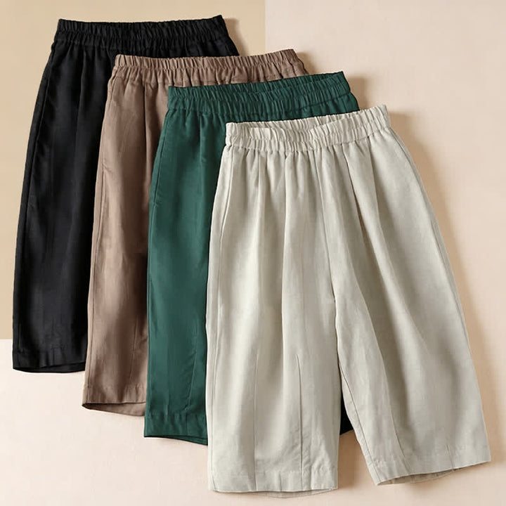 Buddha Stones Pantaloncini Bermuda estivi casual e minimalisti da donna, tinta unita, con tasche. - image 22