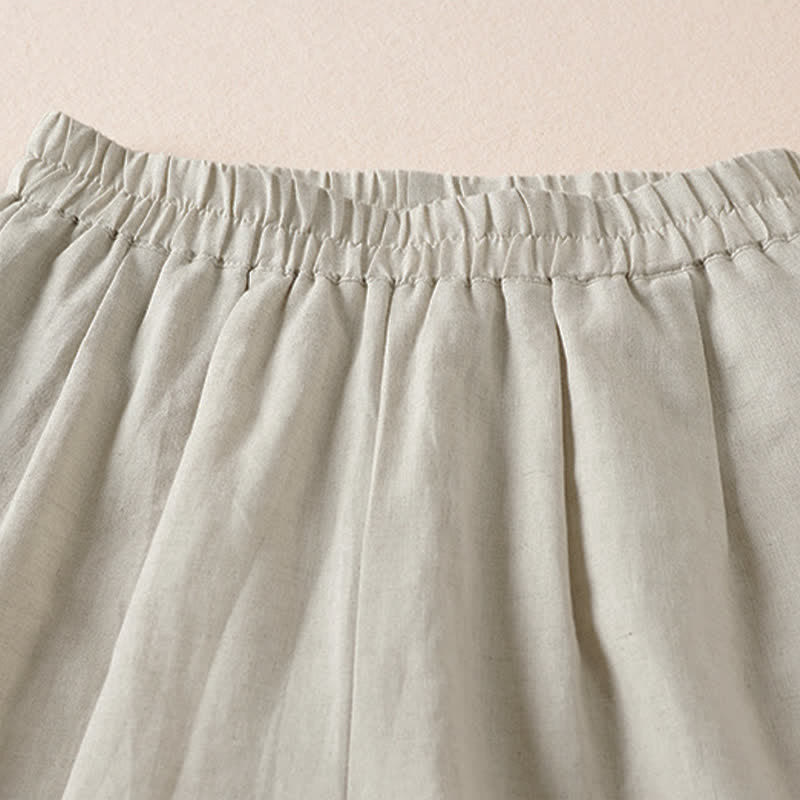 Buddha Stones Pantaloncini Bermuda estivi casual e minimalisti da donna, tinta unita, con tasche. - image 2