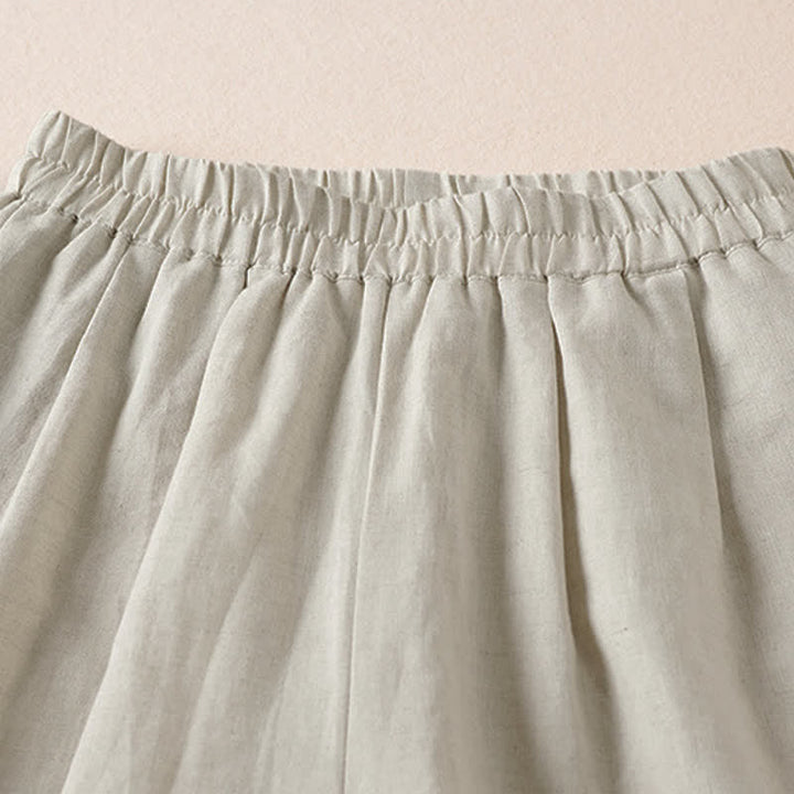 Buddha Stones Pantaloncini Bermuda estivi casual e minimalisti da donna, tinta unita, con tasche. - image 2