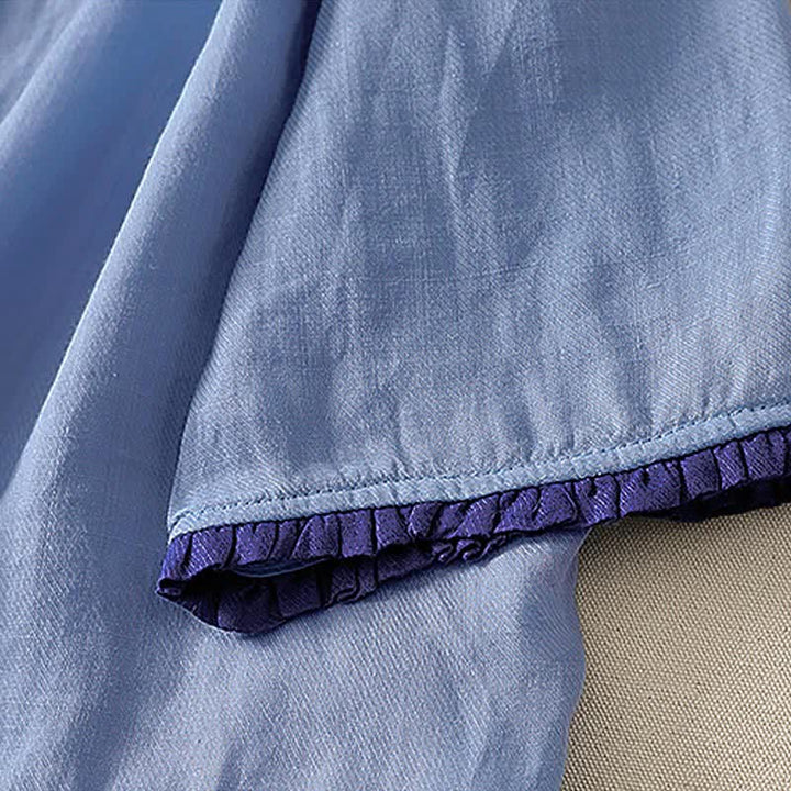 Buddha Stones Camicia da donna a maniche lunghe, elegante e casual, con ricami floreali e foglie, ideale per la primavera/estate. - image 16