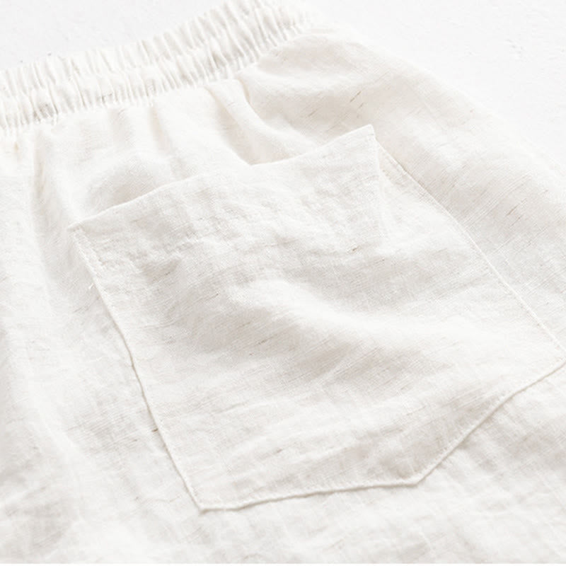 Buddha Stones Pantaloncini da uomo estivi casual minimalisti con coulisse, tinta unita e tasca - image 10