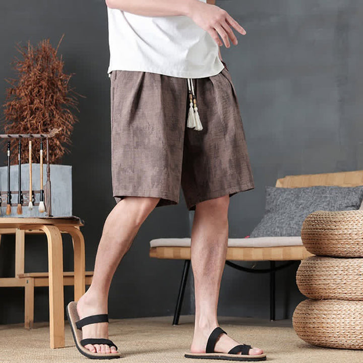 Buddha Stones Pantaloncini da uomo estivi casual minimalisti con coulisse, tinta unita e tasca - image 9