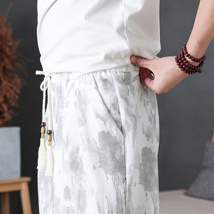 Buddha Stones Pantaloncini da uomo estivi casual minimalisti con coulisse, tinta unita e tasca - image 31
