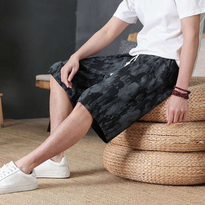 Buddha Stones Pantaloncini da uomo estivi casual minimalisti con coulisse, tinta unita e tasca - image 23
