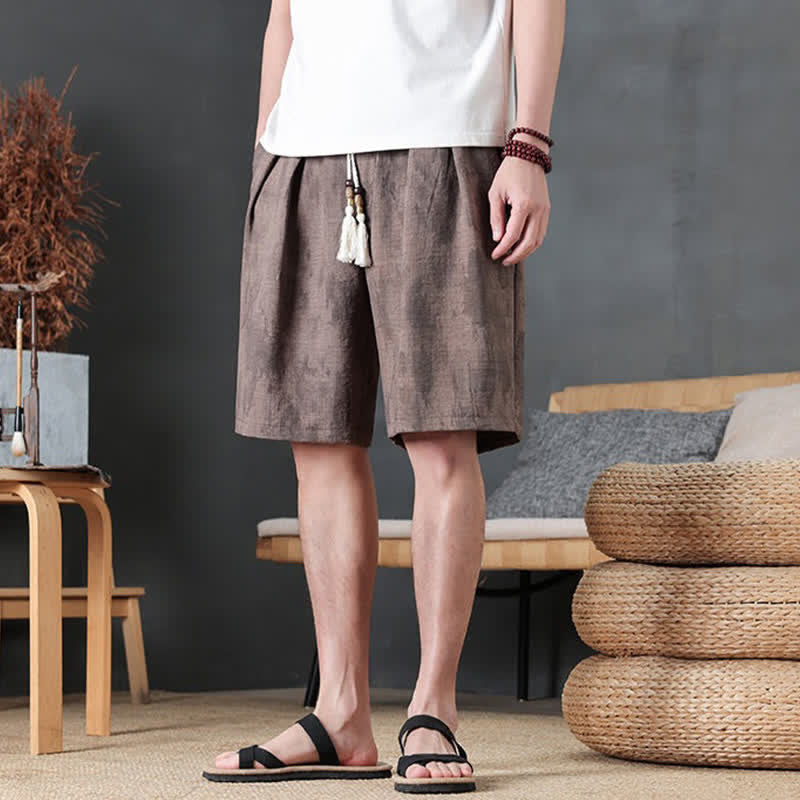 Buddha Stones Pantaloncini da uomo estivi casual minimalisti con coulisse, tinta unita e tasca - image 11