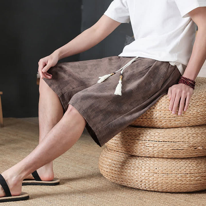 Buddha Stones Pantaloncini da uomo estivi casual minimalisti con coulisse, tinta unita e tasca - image 15