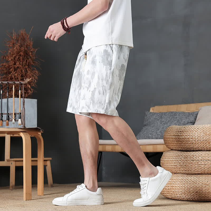 Buddha Stones Pantaloncini da uomo estivi casual minimalisti con coulisse, tinta unita e tasca - image 28