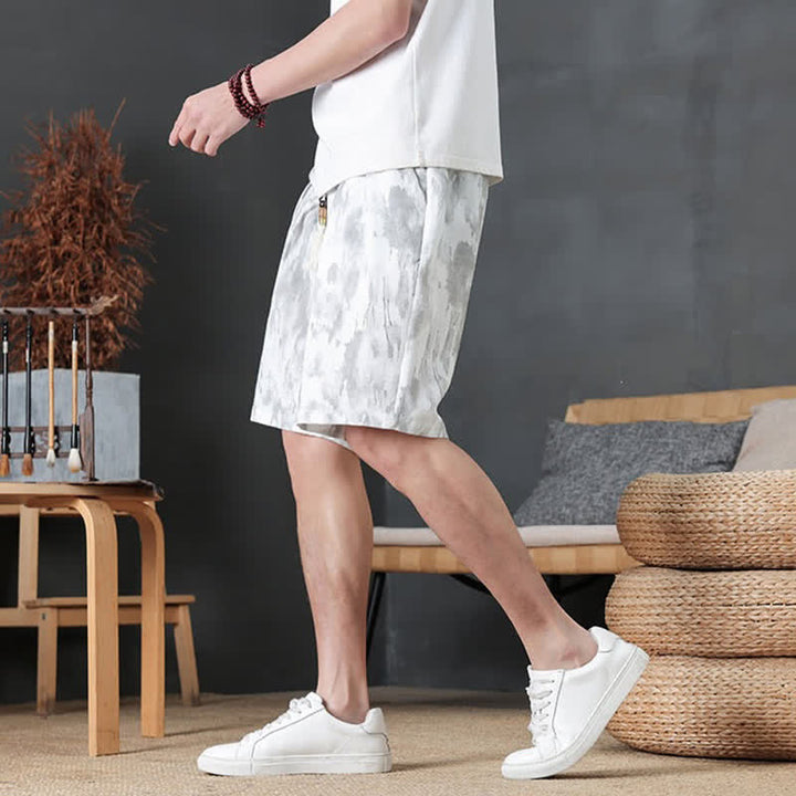 Buddha Stones Pantaloncini da uomo estivi casual minimalisti con coulisse, tinta unita e tasca - image 28