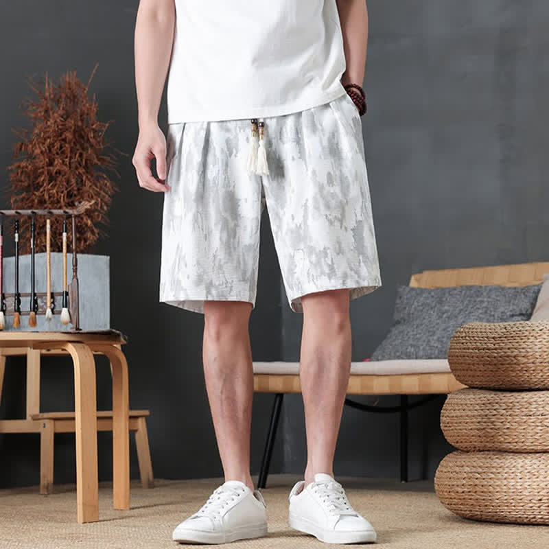 Buddha Stones Pantaloncini da uomo estivi casual minimalisti con coulisse, tinta unita e tasca - image 25