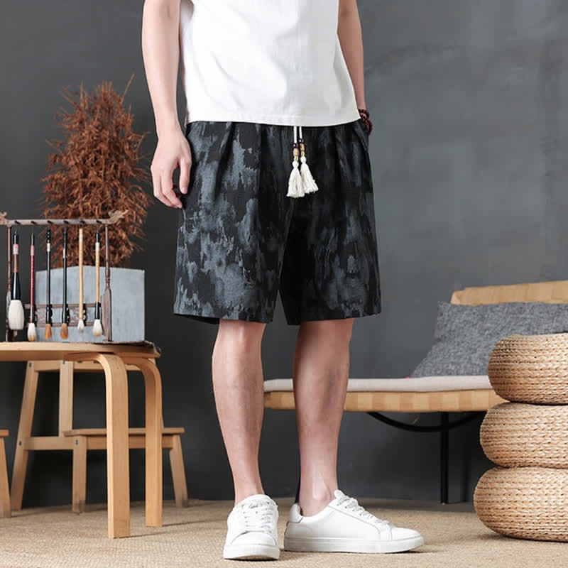 Buddha Stones Pantaloncini da uomo estivi casual minimalisti con coulisse, tinta unita e tasca - image 21