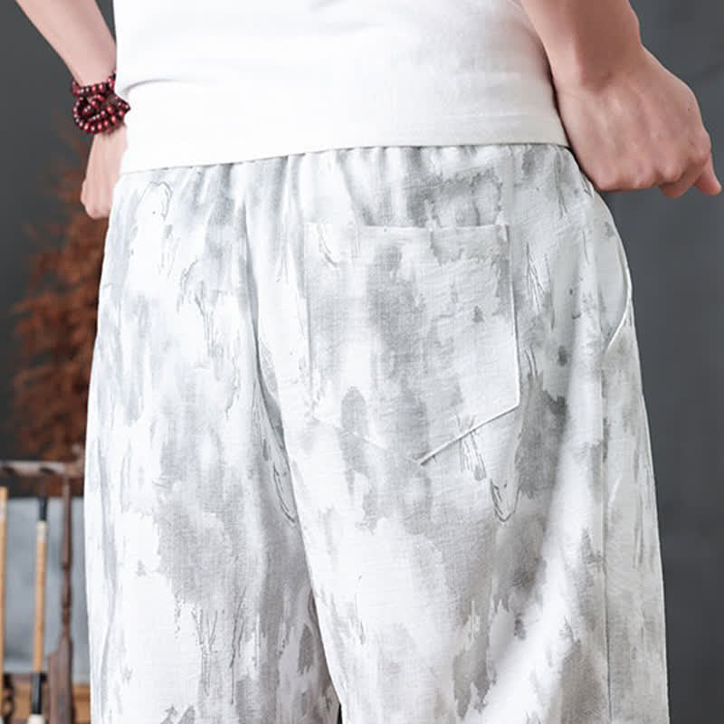 Buddha Stones Pantaloncini da uomo estivi casual minimalisti con coulisse, tinta unita e tasca - image 32