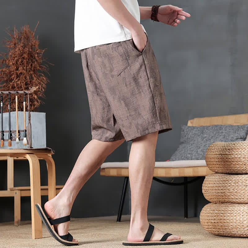 Buddha Stones Pantaloncini da uomo estivi casual minimalisti con coulisse, tinta unita e tasca - image 12