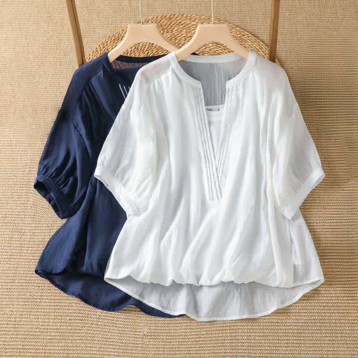 Buddha Stones T-shirt da donna a maniche corte, semplici, estive e casual, con scollo a V. - image 11