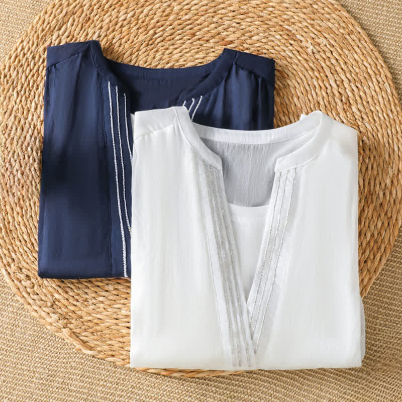 Buddha Stones T-shirt da donna a maniche corte, semplici, estive e casual, con scollo a V. - image 12