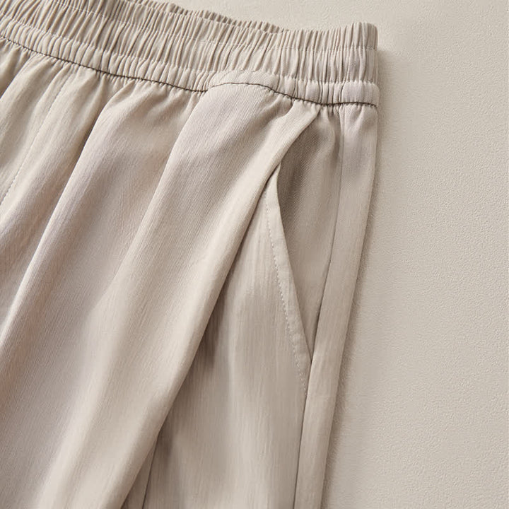 Buddha Stones Pantaloncini da uomo estivi casual minimalisti con coulisse in vita elasticizzata e tasca. - image 4