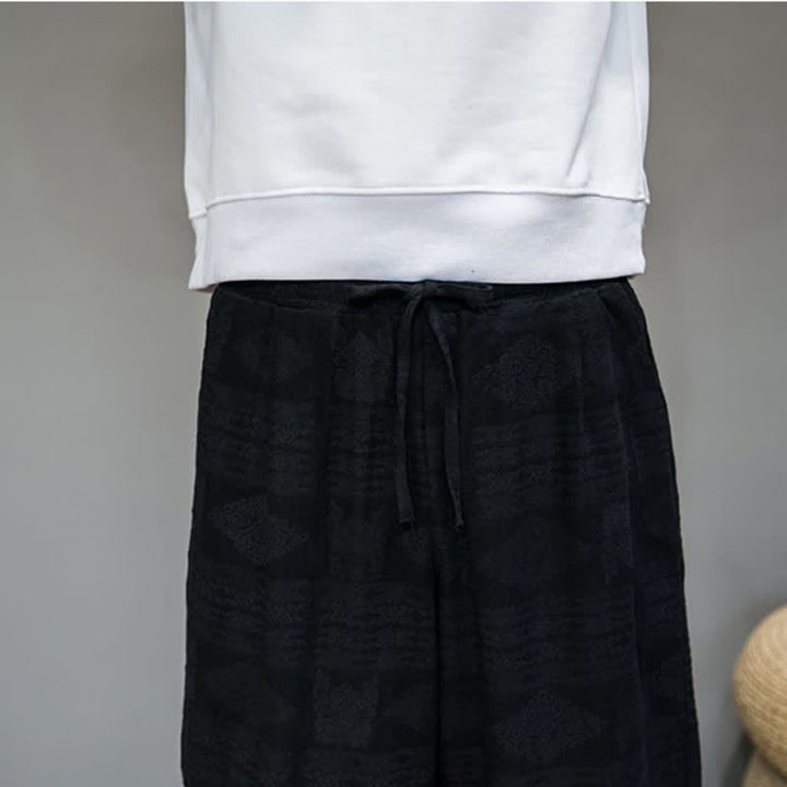 Buddha Stones Pantaloni lunghi da uomo a gamba dritta, stile vintage, casual, con motivo geometrico, per primavera/estate, con tasche. - image 16