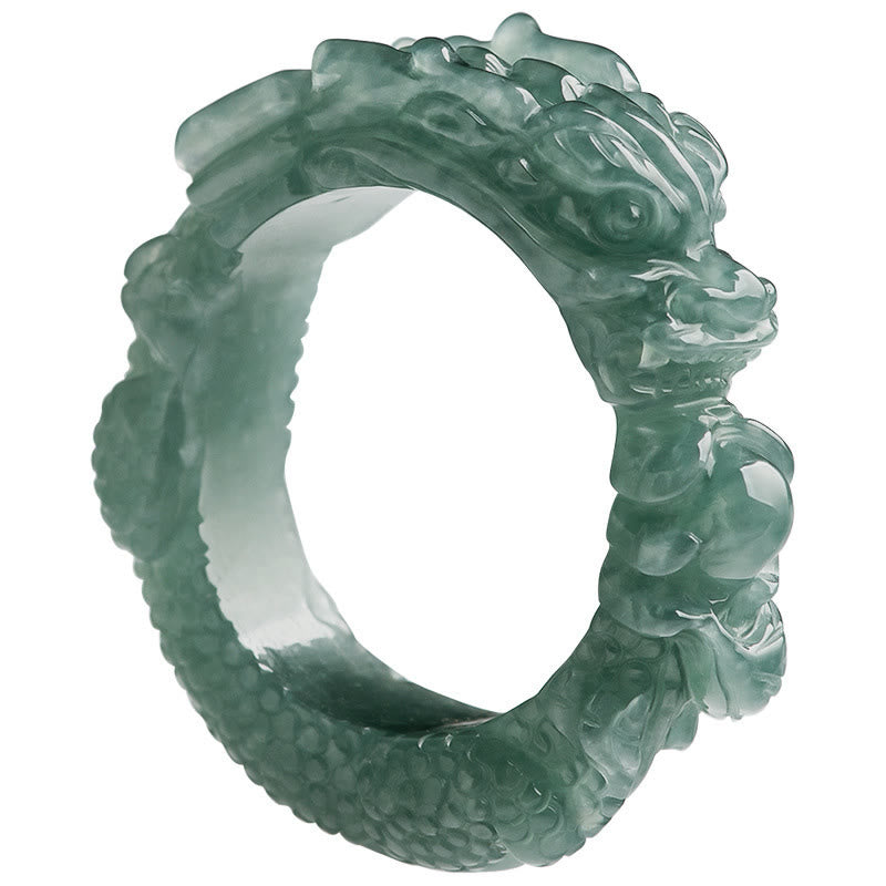 Anello di successo del drago di giada naturale Buddha Stones - image 10