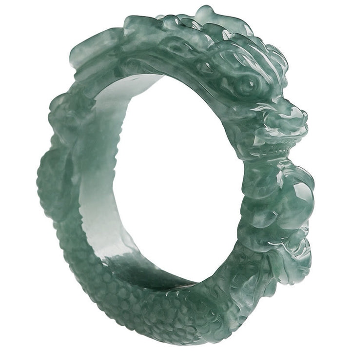 Anello di successo del drago di giada naturale Buddha Stones - image 10