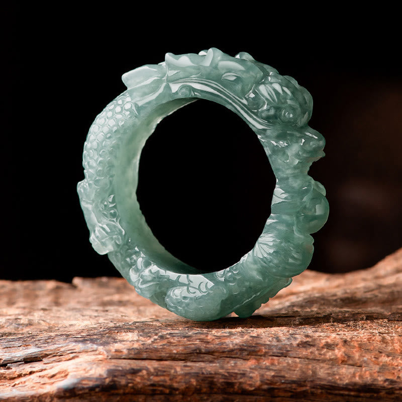 Anello di successo del drago di giada naturale Buddha Stones - image 8