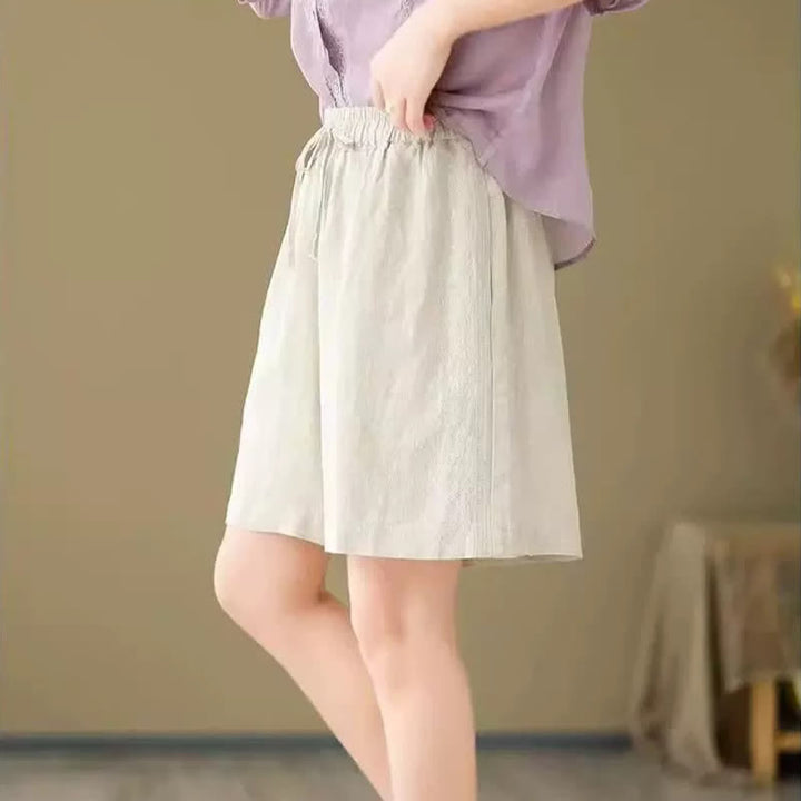 Buddha Stones Pantaloncini estivi casual da donna con coulisse, tinta unita e tasca - image 22