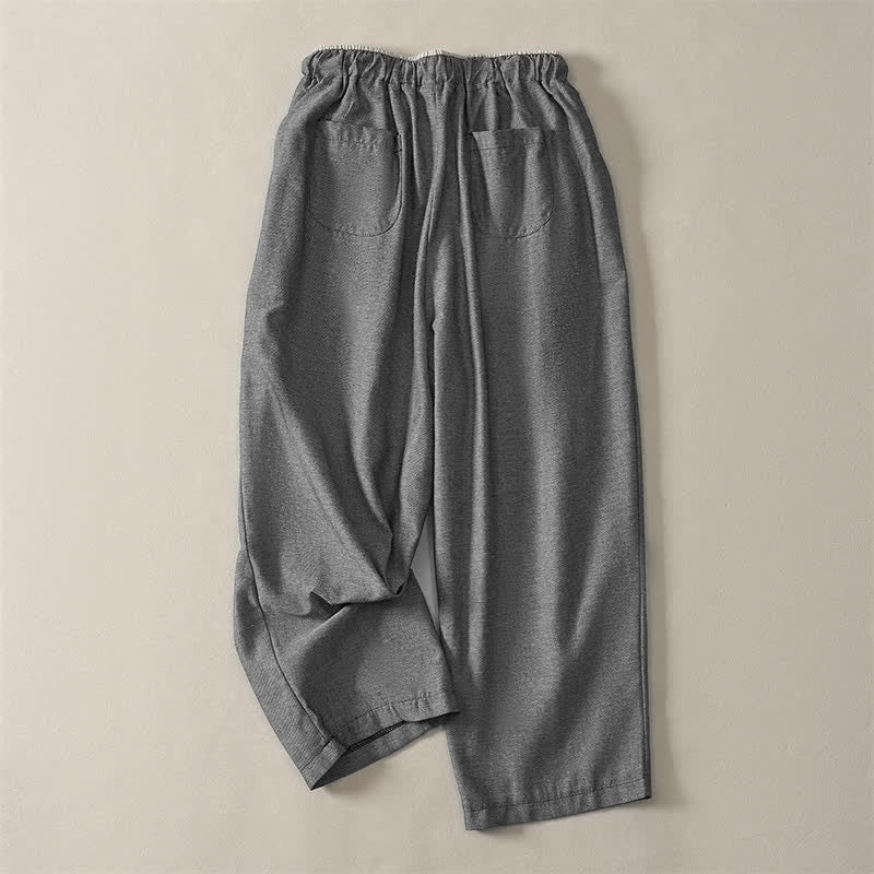 Buddha Stones Pantaloni corti estivi casual minimalisti con coulisse, tinta unita, da donna, modello harem con tasca - image 8