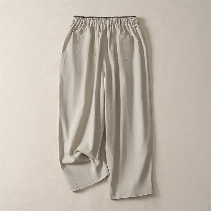 Buddha Stones Pantaloni corti estivi casual minimalisti con coulisse, tinta unita, da donna, modello harem con tasca - image 15