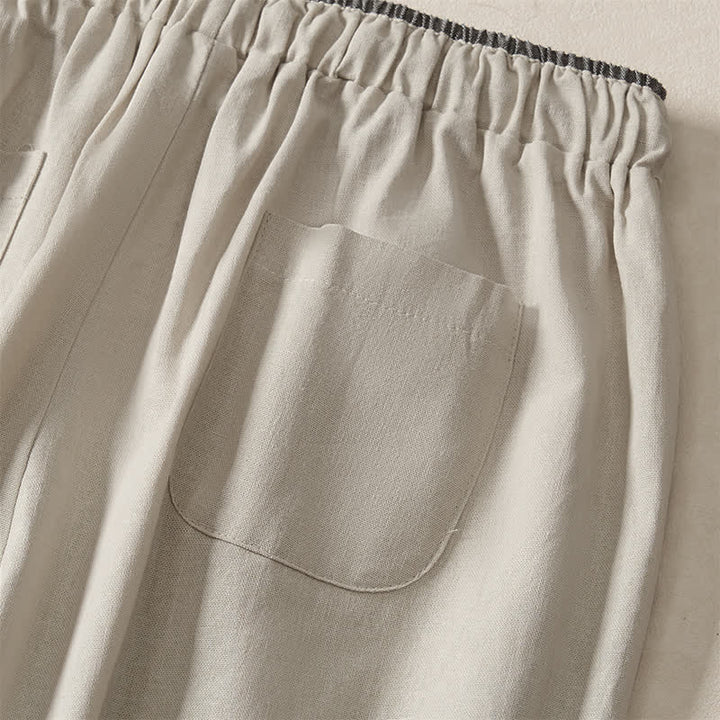 Buddha Stones Pantaloni corti estivi casual minimalisti con coulisse, tinta unita, da donna, modello harem con tasca - image 18