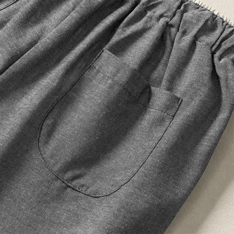 Buddha Stones Pantaloni corti estivi casual minimalisti con coulisse, tinta unita, da donna, modello harem con tasca - image 12