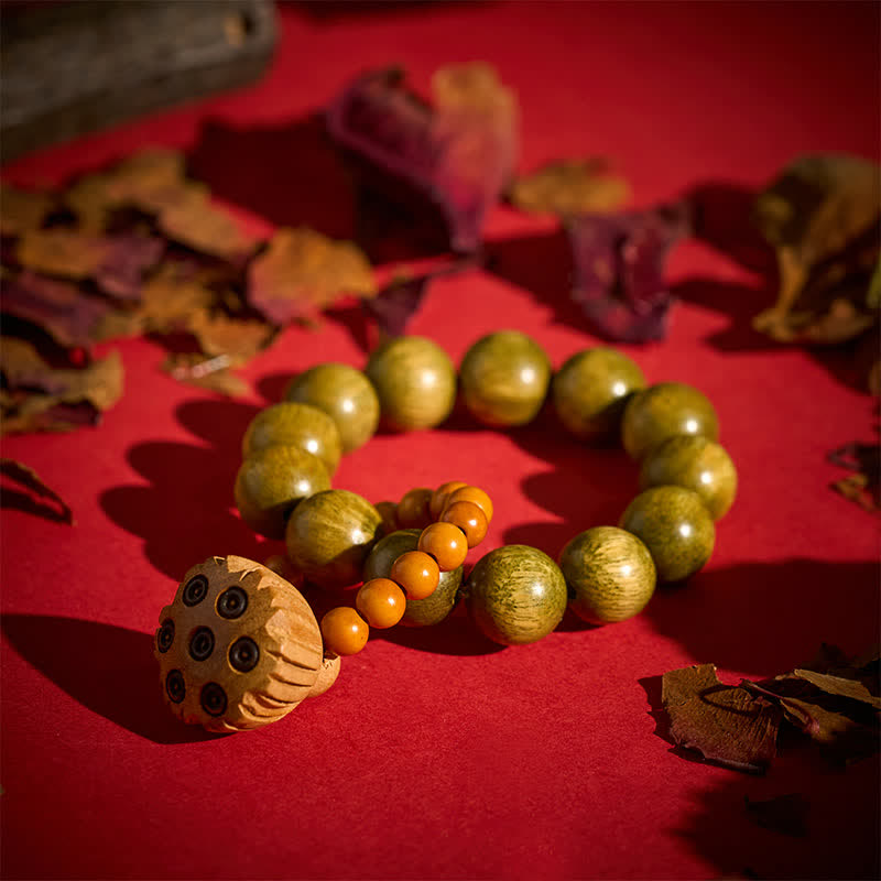 Buddha Stones Perline da meditazione tattili in legno di sandalo verde, lucidate a mano, con proprietà curative e terapeutiche. - image 3