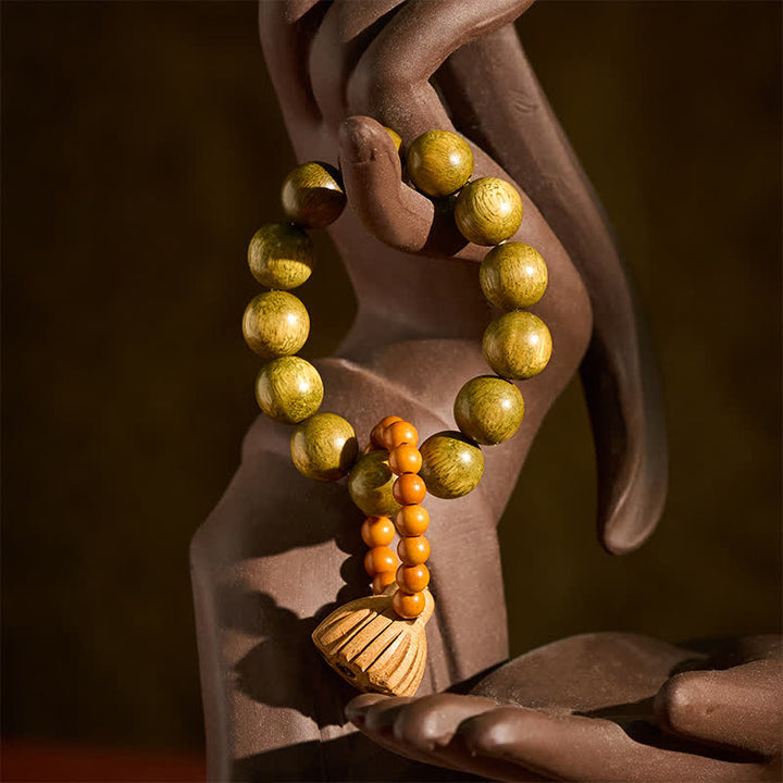 Buddha Stones Perline da meditazione tattili in legno di sandalo verde, lucidate a mano, con proprietà curative e terapeutiche. - image 1