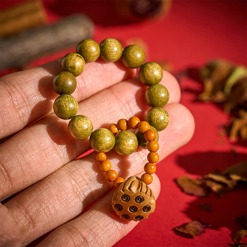 Buddha Stones Perline da meditazione tattili in legno di sandalo verde, lucidate a mano, con proprietà curative e terapeutiche. - Sandalo verde (Energia calma ♥ Equilibrio spirituale) - image 0