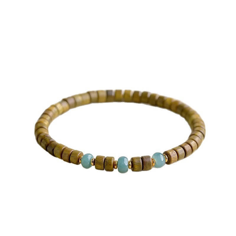 Buddha Stones Bracciale a barilotto con perline in giada e sandalo verde, colore Serenity. - image 4