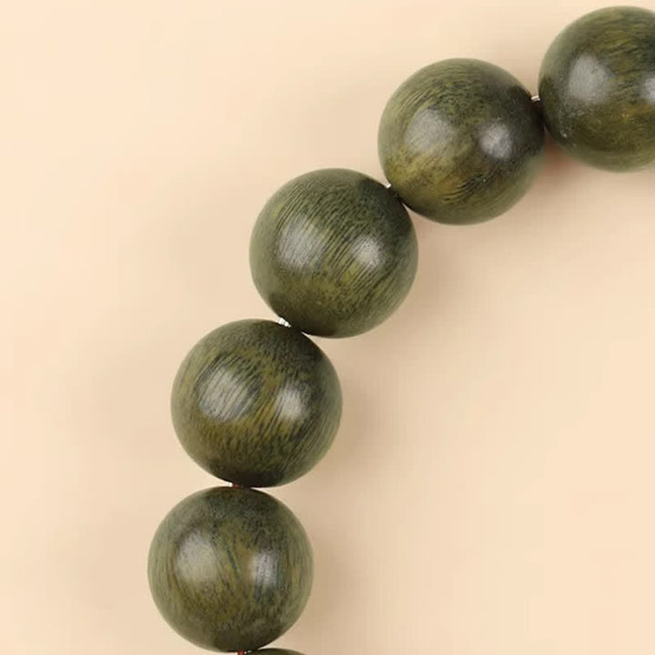 Buddha Stones Bracciale a barilotto con perline in giada e sandalo verde, colore Serenity. - image 9