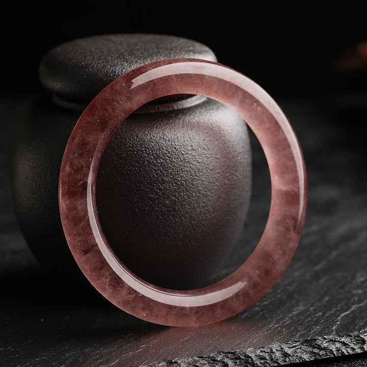 Braccialetto di guarigione dell'amore in quarzo fragola naturale Buddha Stones - 60 mm - image 0