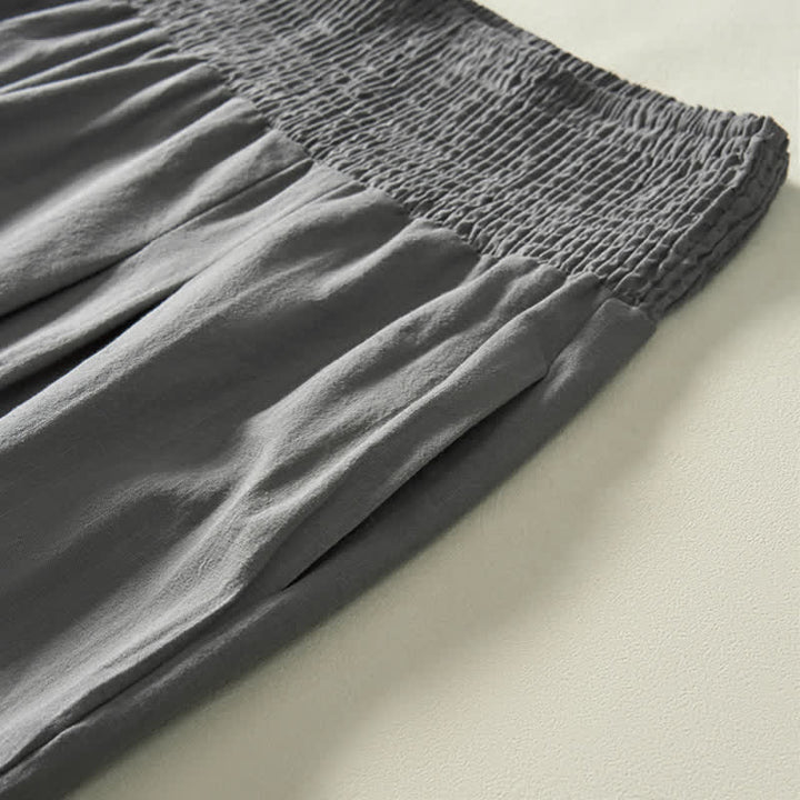 Buddha Stones Pantaloni lunghi da donna a gamba larga, minimalisti, tinta unita, per primavera/estate, casual ed eleganti, con tasca. - image 19