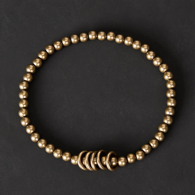 Buddha Stones Braccialetto curativo in ottone con perline piccole da 4 mm - image 1