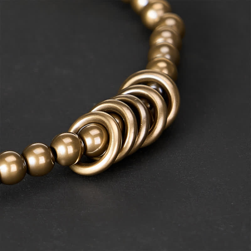 Buddha Stones Braccialetto curativo in ottone con perline piccole da 4 mm - image 3