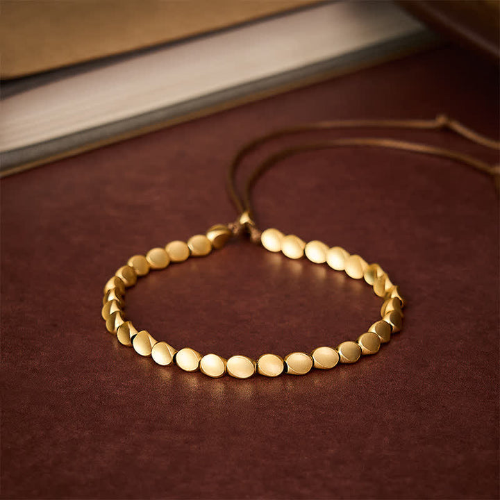 Buddha Stones Bracciale a corda con perline irregolari in rame - image 2