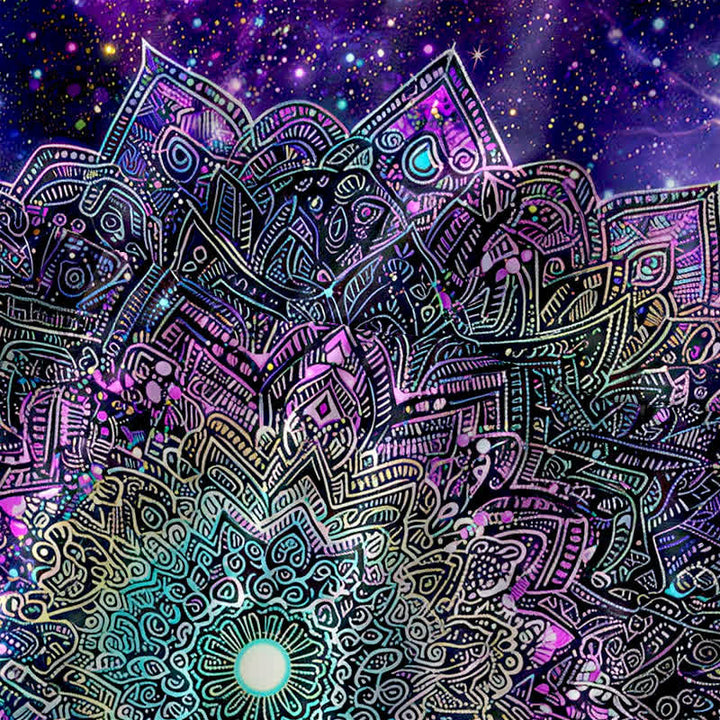 Buddha Stones Abito midi estivo casual da donna con motivo galattico mandala cosmico mandala e tasche. - image 1
