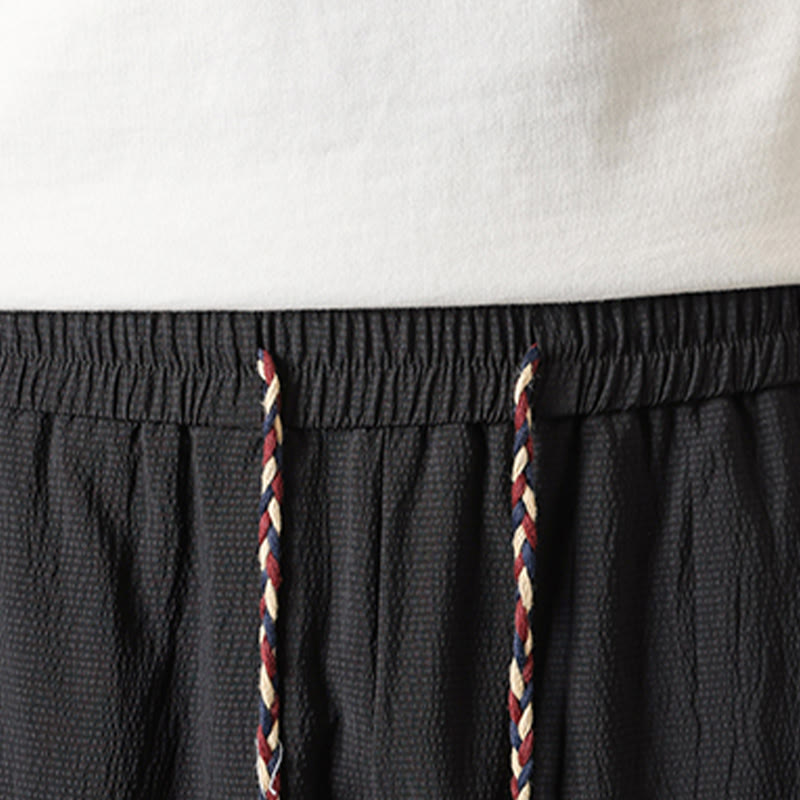 Buddha Stones Pantaloni corti da uomo estivi stile Tang, casual, con coulisse, stampa bambù, gamba dritta e tasca. - image 5