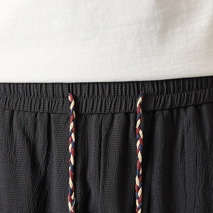 Buddha Stones Pantaloni corti da uomo estivi stile Tang, casual, con coulisse, stampa bambù, gamba dritta e tasca. - image 5